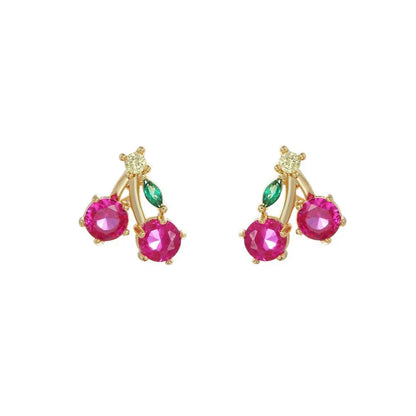 Tiny Fruit Circle & Dot Earrings