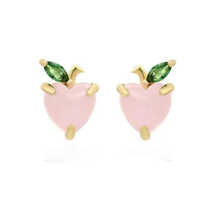 Tiny Fruit Circle & Dot Earrings