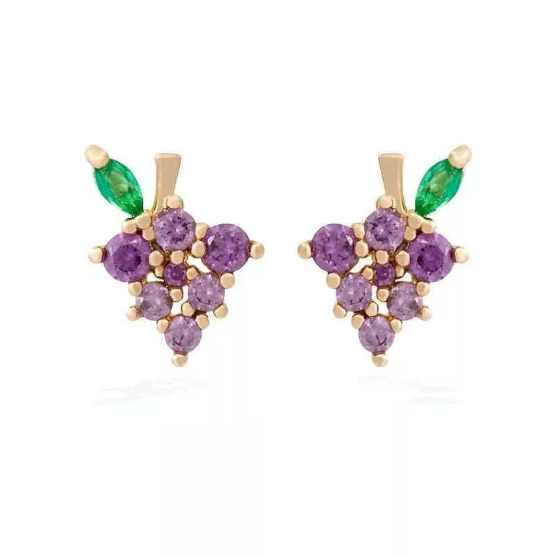 Tiny Fruit Circle & Dot Earrings