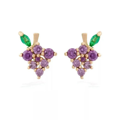 Tiny Fruit Circle & Dot Earrings