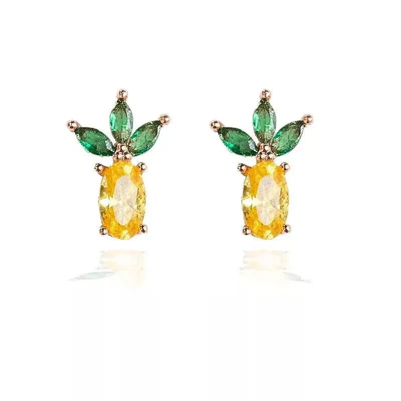 Tiny Fruit Circle & Dot Earrings