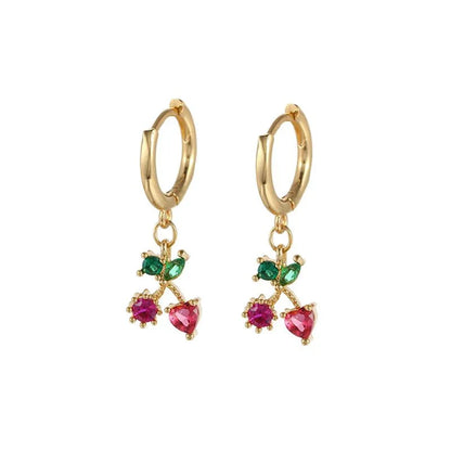 Tiny Fruit Circle & Dot Earrings