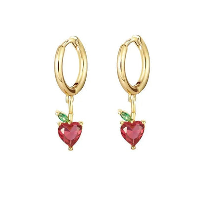 Tiny Fruit Circle & Dot Earrings