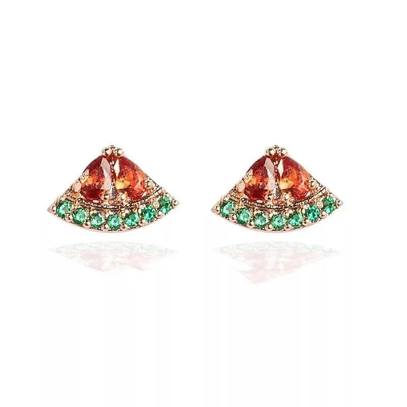 Tiny Fruit Circle & Dot Earrings