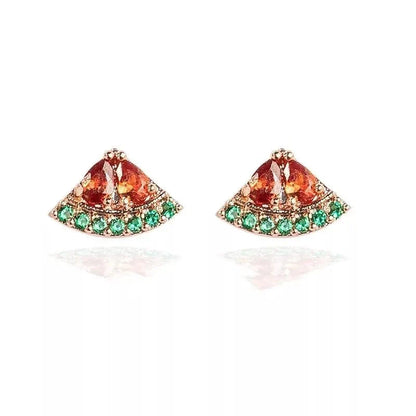 Tiny Fruit Circle & Dot Earrings