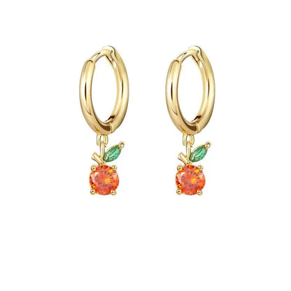 Tiny Fruit Circle & Dot Earrings
