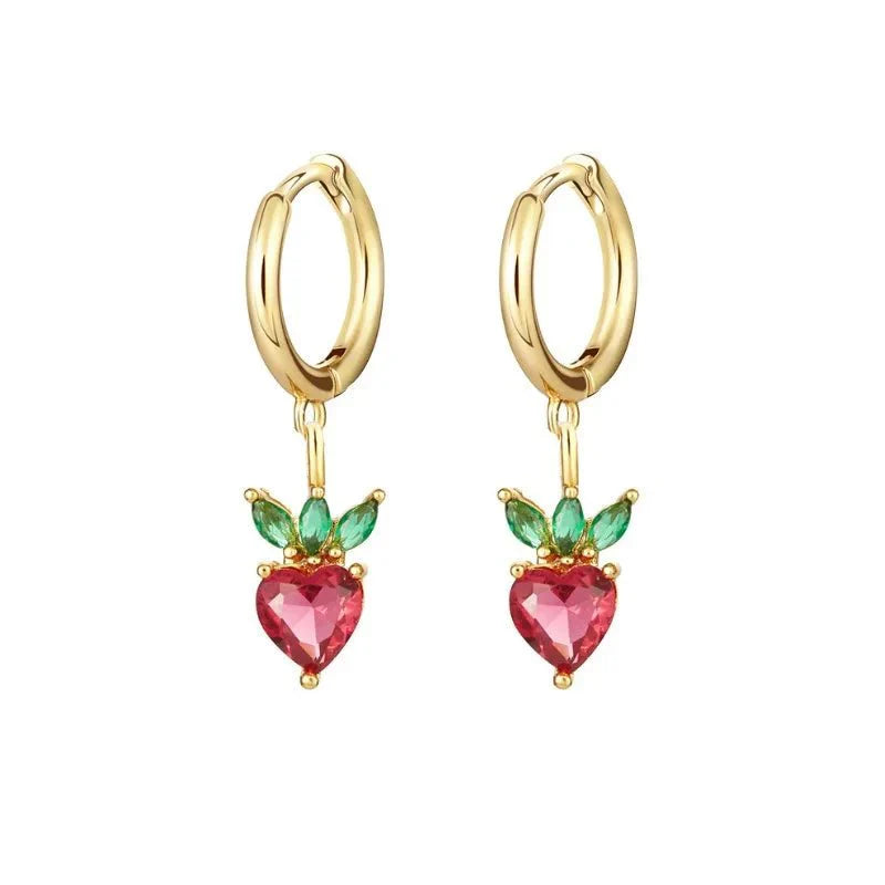 Tiny Fruit Circle & Dot Earrings