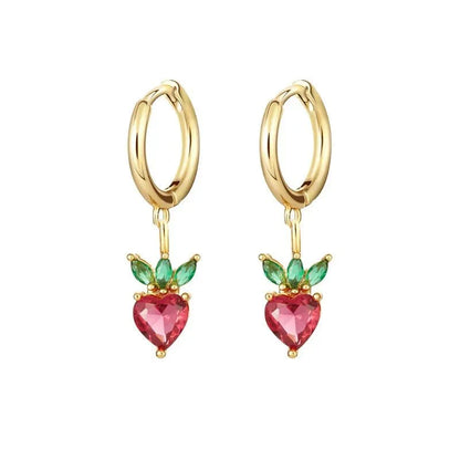 Tiny Fruit Circle & Dot Earrings