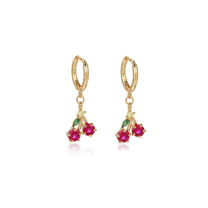 Tiny Fruit Circle & Dot Earrings