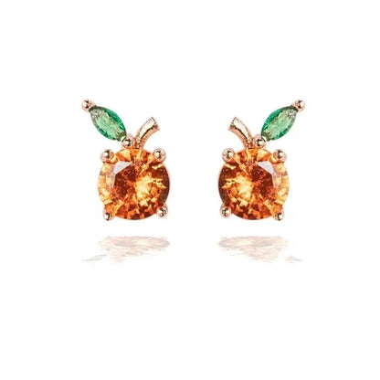 Tiny Fruit Circle & Dot Earrings