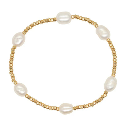 Elegant Gold Pearl Beaded Women's Bracelet
