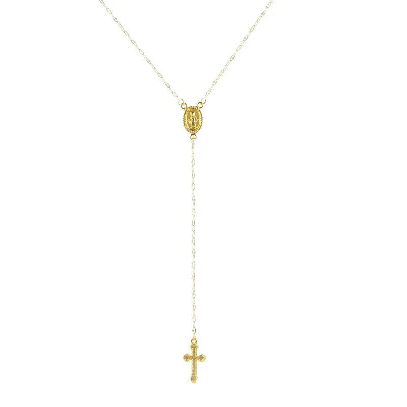 Delicate Chain Cross Pendant Necklace - Halri