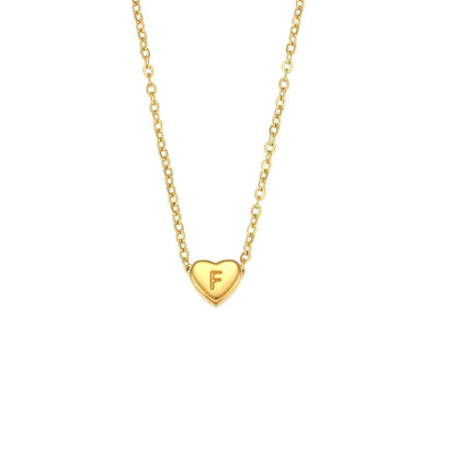 Simple Heart Initial Pendant Necklace