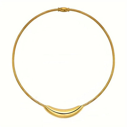 Delicate Silver Curved Choker Necklace - Halri