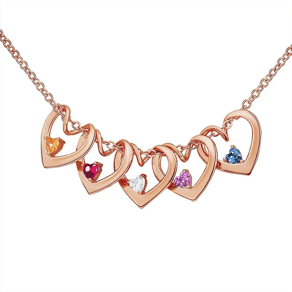 Delicate Birthstone Heart Pendant Necklace and Bangle