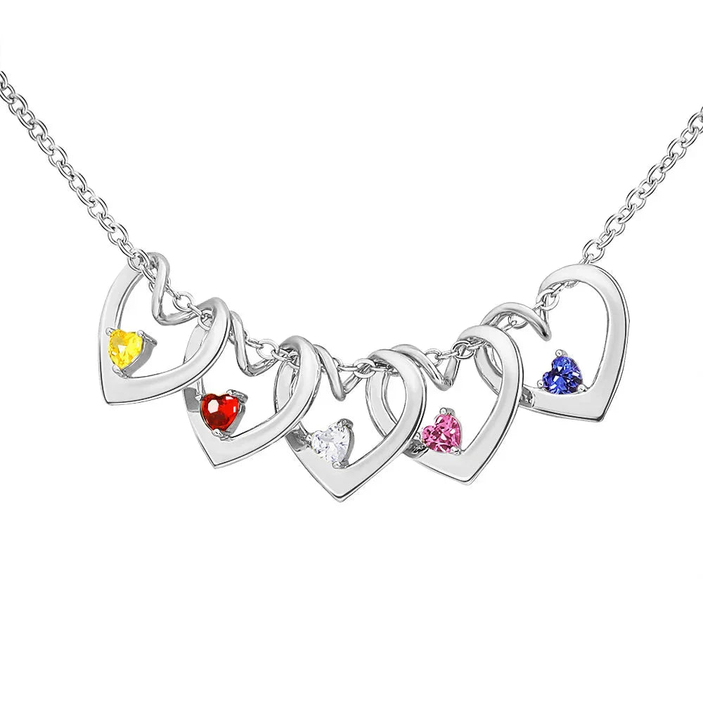 Delicate Birthstone Heart Pendant Necklace and Bangle
