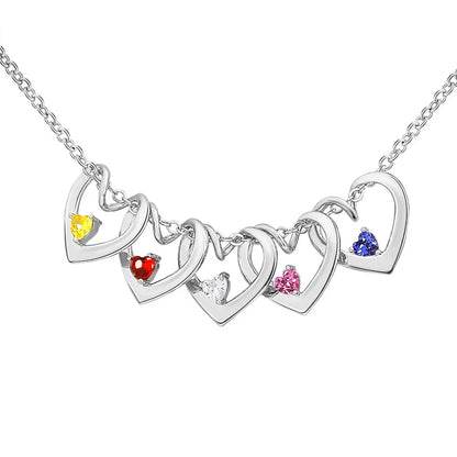 Delicate Birthstone Heart Pendant Necklace and Bangle