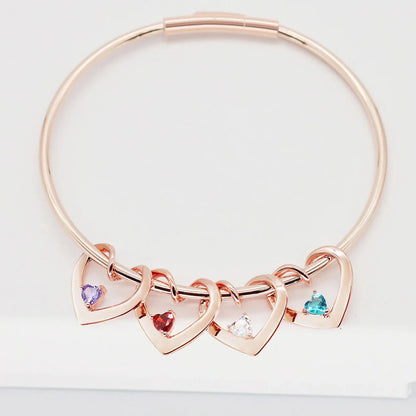Delicate Birthstone Heart Pendant Necklace and Bangle