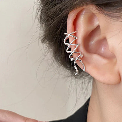 Delicate Bow Ribbon Earring Cuff