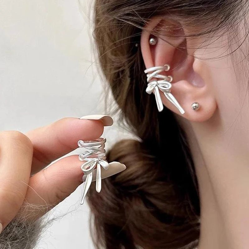 Delicate Bow Ribbon Earring Cuff