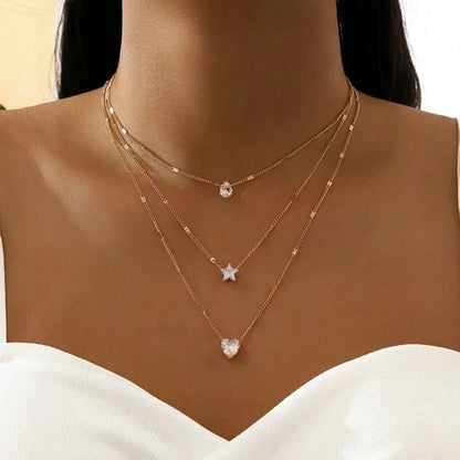 Delicate Diamond Layering Necklace Set - Halri