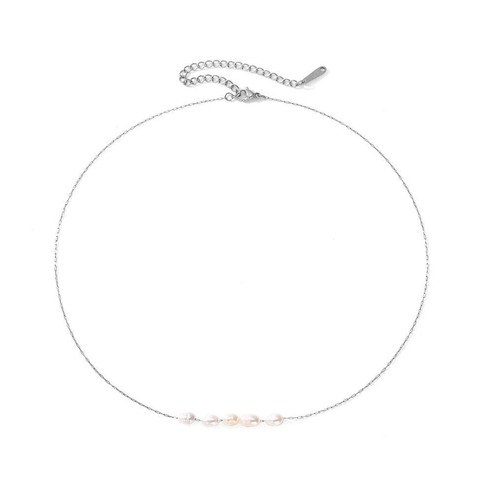 Delicate Beaded Chain Choker Necklace