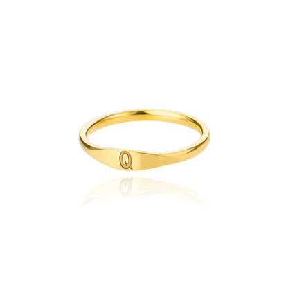 Delicate Slim Initial Letter Ring