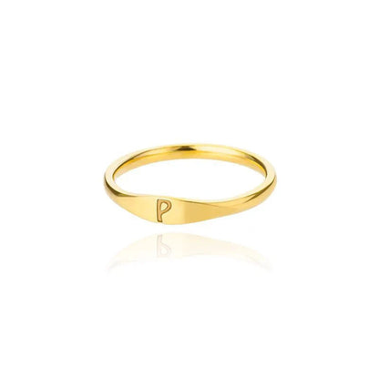 Delicate Slim Initial Letter Ring