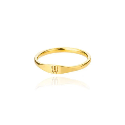 Delicate Slim Initial Letter Ring