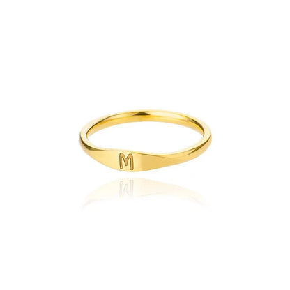 Delicate Slim Initial Letter Ring