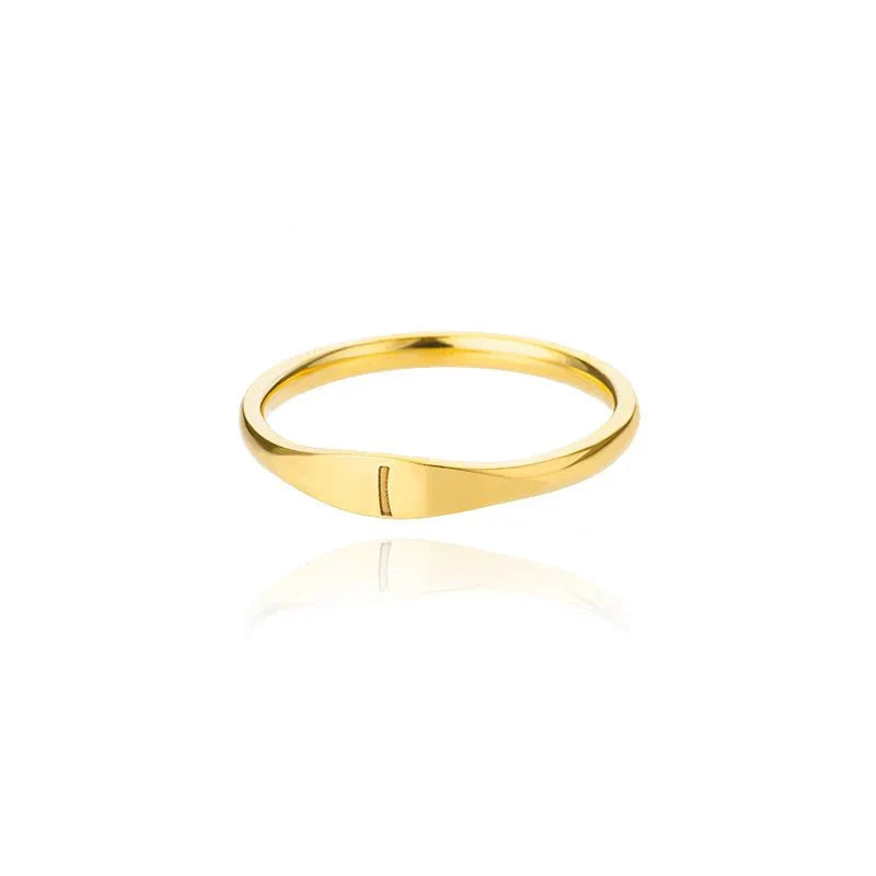 Delicate Slim Initial Letter Ring