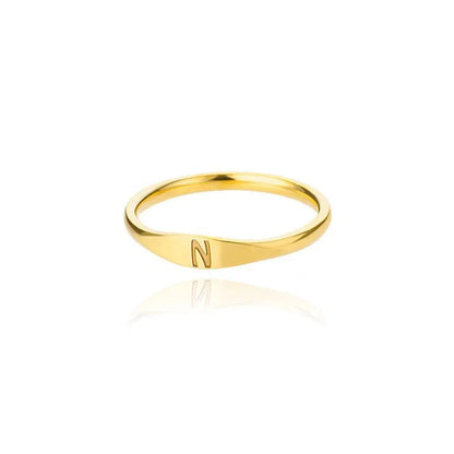 Delicate Slim Initial Letter Ring