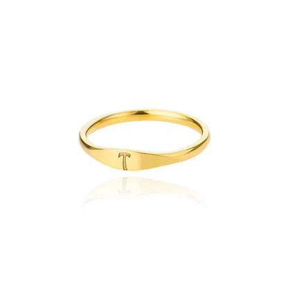 Delicate Slim Initial Letter Ring