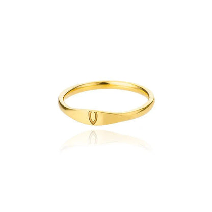Delicate Slim Initial Letter Ring