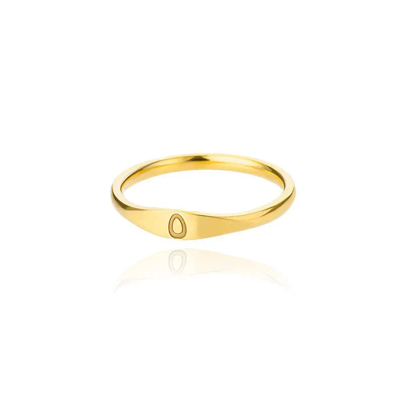 Delicate Slim Initial Letter Ring