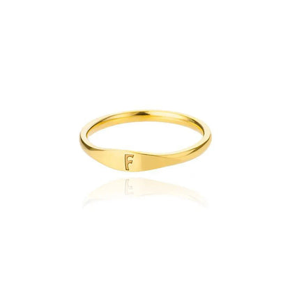 Delicate Slim Initial Letter Ring