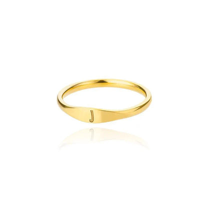 Delicate Slim Initial Letter Ring
