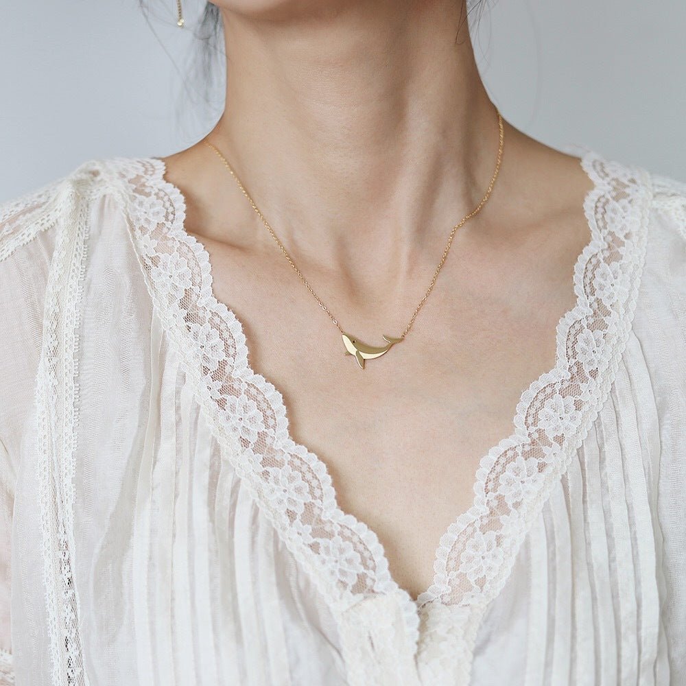 Tiny Whale Pendant Necklace - Halri