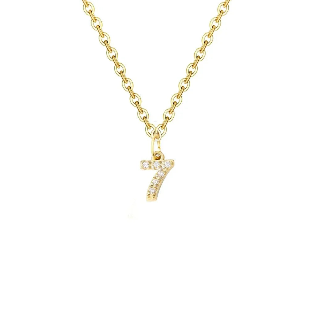 Delicate CZ Initial Pendant Chain Necklace