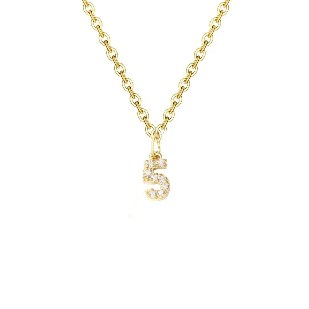 Delicate CZ Initial Pendant Chain Necklace