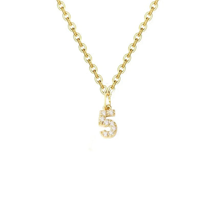 Delicate CZ Initial Pendant Chain Necklace