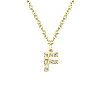 Delicate CZ Initial Pendant Chain Necklace