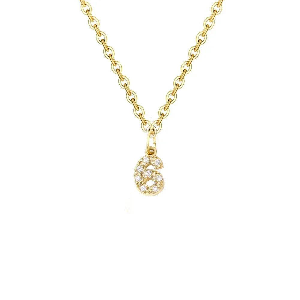 Delicate CZ Initial Pendant Chain Necklace