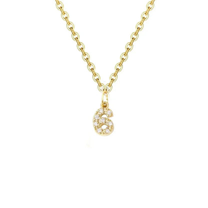 Delicate CZ Initial Pendant Chain Necklace