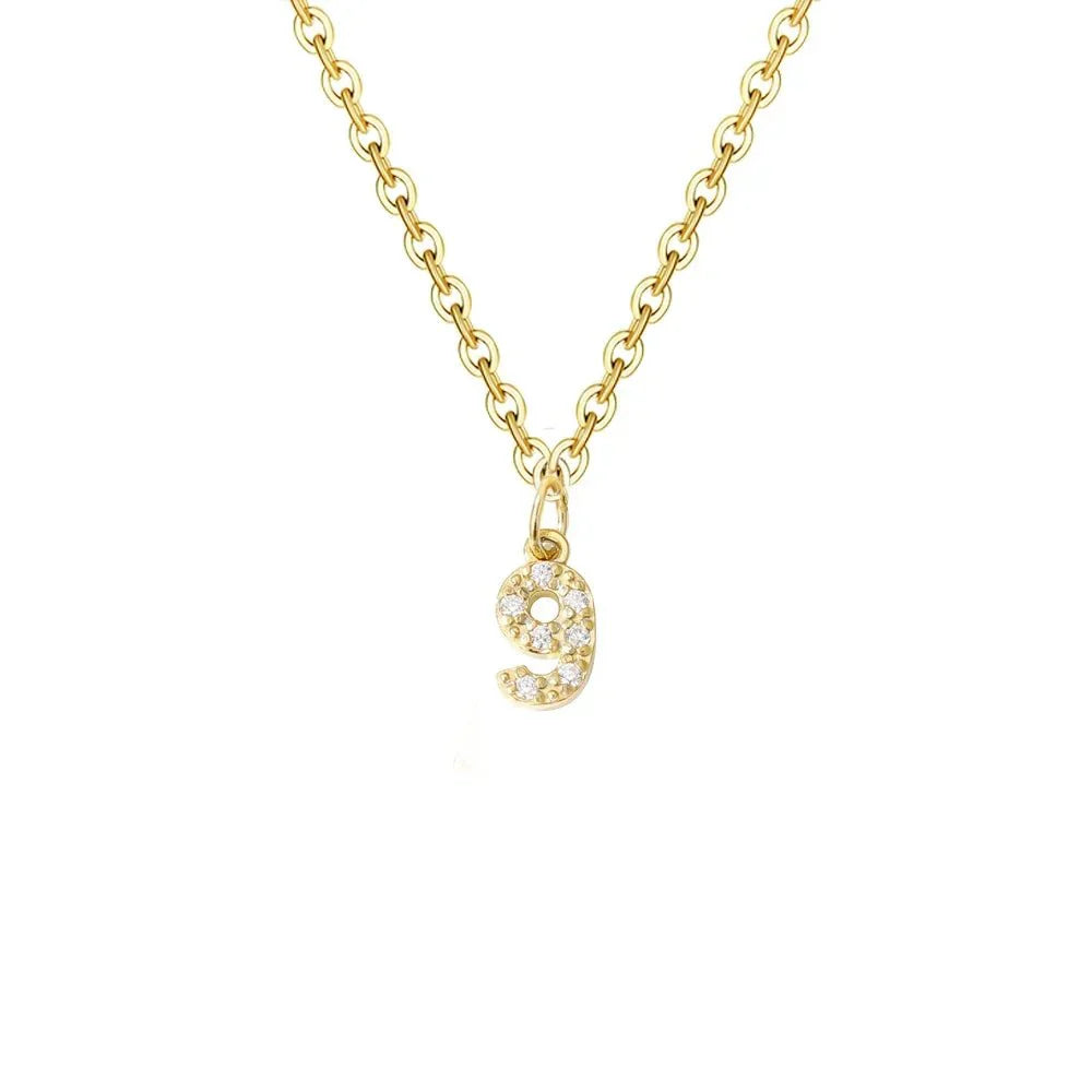Delicate CZ Initial Pendant Chain Necklace