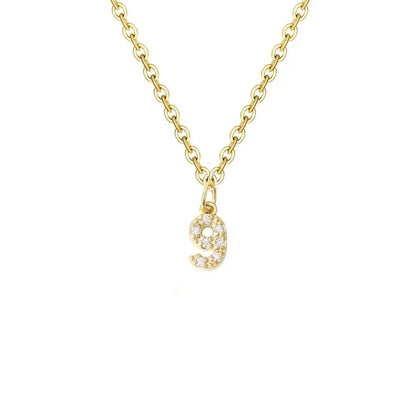 Delicate CZ Initial Pendant Chain Necklace
