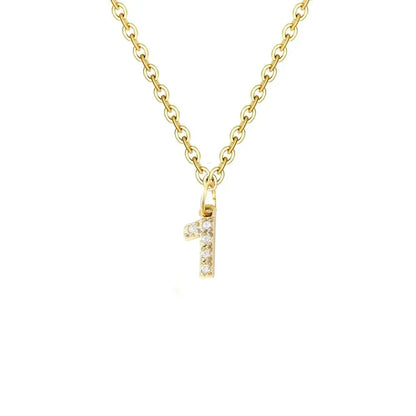 Delicate CZ Initial Pendant Chain Necklace