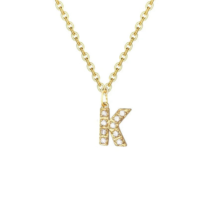 Delicate CZ Initial Pendant Chain Necklace
