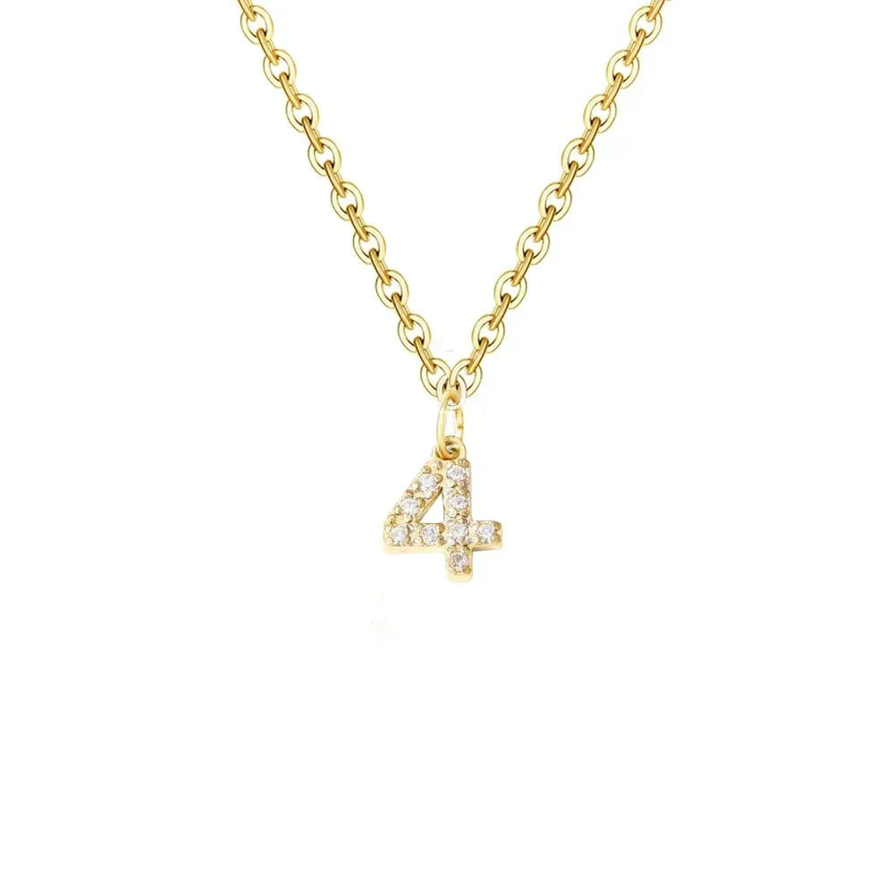 Delicate CZ Initial Pendant Chain Necklace