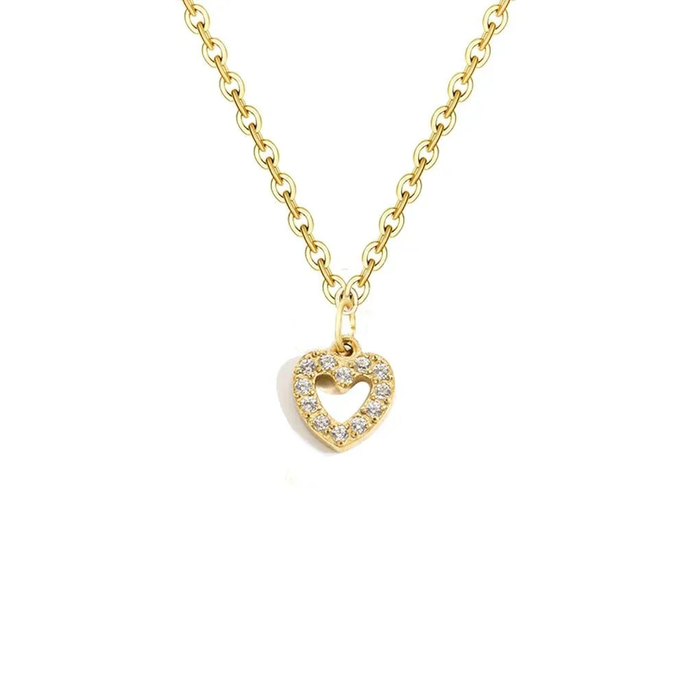Delicate CZ Initial Pendant Chain Necklace